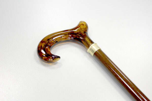 Gehstock Derby Acryl transparent/braun