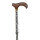 Gehstock Derby Kunststoff Holz Aluminium Leopard schwarz/weiss Klapp- und verstellbar mit Ring