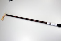 Gehstock Derby Acryl (weiß) - Braun mit Ring
